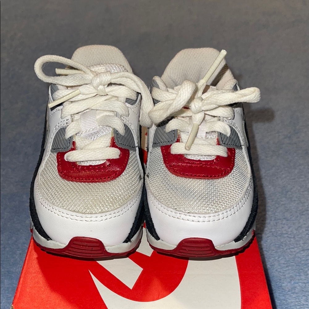 Nike Air Max 90 LTR Toddler Red and White Sneakers Sz. 7C